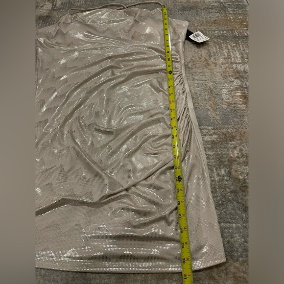 NEW Bebe Gold Sparkle Cowl Neck Lined Mini Slip Dress Size XL New Year's Dress! - Picture 12 of 12